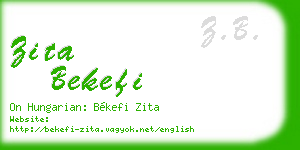 zita bekefi business card