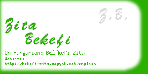 zita bekefi business card